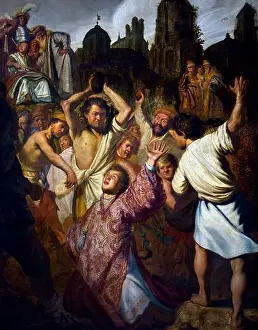 Catholic Religion Prints: The Stoning of St Stephen 1625 Rembrandt Harmenszoon van Rijn 1606–1669 Dutch