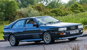 Stony Stratford, UK - June 4th 2023: 1989 AUDI QUATTRO classic car travelling on an English country road