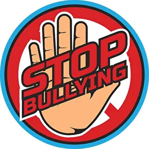 Forceful Prints: stop bullying, no bullying logo, vector illustration