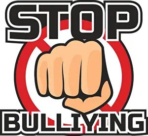 Forceful Prints: stop bullying, no bullying logo, vector illustration