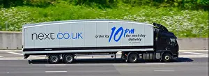 Promoting Prints: Next store curved streamlined articulated lorry truck