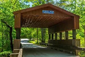 Desolate Prints: Stowell Road Covered Bridge, built in 1990