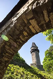 Moravia Prints: Stramberk in Czech Republic. Tower 'Truba' - 40 meters high tower