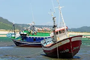 Angler Prints: Stranded ships for repair. A Insua inlet, Ponteceso, Galicia, Spain