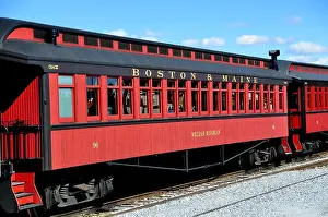 Passenger Prints: Strasburg, Pennsylvania: Vintage Boston & Maine passenger coach car at the Strasburg Railroad