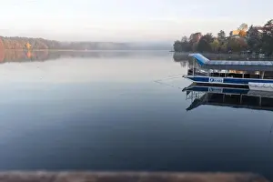 Water Reflections Prints: The Straussee shrouded in morning mist