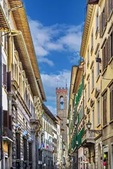 Italian Renaissance Prints: Street in Florence. Italy