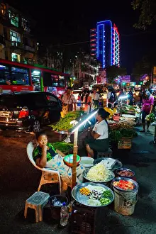 Moods Prints: Street market in Yangon, Myanmar