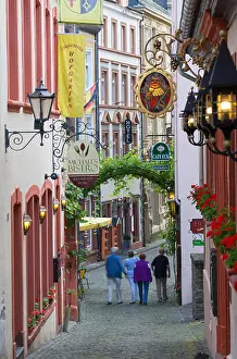 Blurred Motion Prints: Street scene, Bernkastel-Kues, Rhineland-Palatinate, Germany