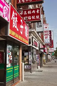 Street scene with Chinese shops, Chinatown, Toronto, Ontario, Canada