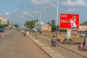 Coke Prints: Street scene with Coca-Cola advertising in Lome, Togo