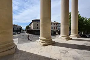 Colonnade Prints: Street Scene Looking Through Neoclassical Columns of Saint Martin Church