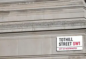 Copyspace Prints: Street sign for Tothill street, Westminster SW1, London, England