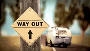 Optimism Prints: Street Sign WAY OUT