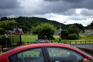 Cloud Sky Prints: street with Vehicle and house