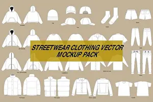 Streetwear Clothing Vector Mockup Pack Techpack Mockups Clothing Brand Fashion Design Tool Adobe Illustrator Adobe Photoshop Procreate