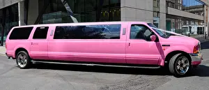 City Of London Prints: Stretch Limo in the City of London (advertising and number plates digitally removed) England UK