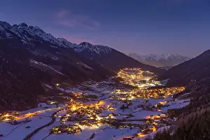 Osterreich Prints: Stubai valley. Stubaital. Night landscape