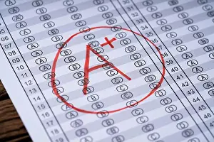 University Education Prints: Student Exam Test. School Performance Grade Mark