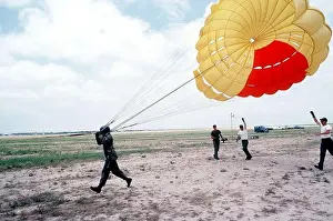 Student pilots learn proper parachuting techniques at the Undergraduate Pilot Training Facility