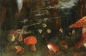 Nature Inspired Prints: Studie zu Im Zauberwald'; Öl auf Leinwand