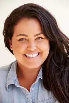 Human Face Prints: Studio Portrait Of Smiling Overweight Woman