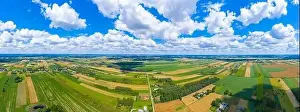 Sprayer Prints: Stunning aerial panorama from a drone of countryside