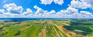 Sprayer Prints: Stunning aerial panorama from a drone of countryside