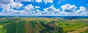Sprayer Prints: Stunning aerial panorama from a drone of countryside