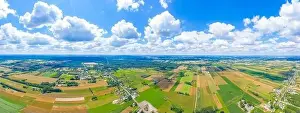 Sprayer Prints: Stunning aerial panorama from a drone of countryside