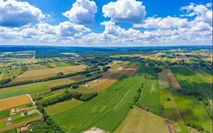 Sprayer Prints: Stunning aerial panorama from a drone of countryside