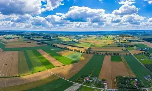 Sprayer Prints: Stunning aerial panorama from a drone of countryside