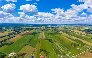 Sprayer Prints: Stunning aerial panorama from a drone of countryside
