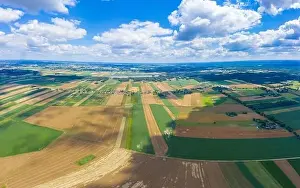 Sprayer Prints: Stunning aerial panorama from a drone of countryside