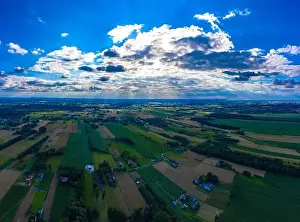 Sprayer Prints: Stunning aerial panorama from a drone of countryside