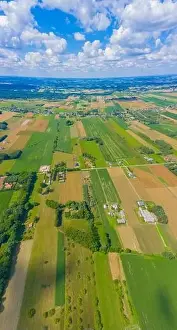 Sprayer Prints: Stunning aerial panorama from a drone of countryside