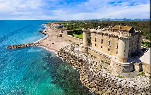 Palo Prints: Stunning aerial scenic view of castle on the beach a Ladispoli - Castello Palo Odescalchi