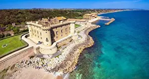 Palo Prints: Stunning aerial scenic view of castle on the beach a Ladispoli - Castello Palo Odescalchi