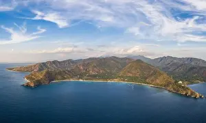 Lombok Prints: Stunning aerial view of the coast and beaches in Lombok near Senggigi in Indonesia