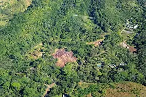 Desert Area Prints: A stunning aerial view of the Seven Colored Earths of Chamarel