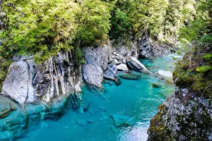 Horizontal Image Prints: The stunning Blue Pools, Haast Pass, South Island, New Zealand, Pacific