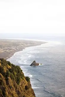 The stunning coastline of Karekare beach from an aerial perspective