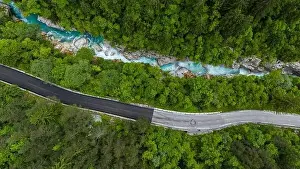 Soca Prints: Stunning Summer Aerial Drone View of Slovenia's Soca River