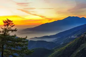 Backcountry Prints: Stunning sunset view over San Bernardino Mountains in Rimforest