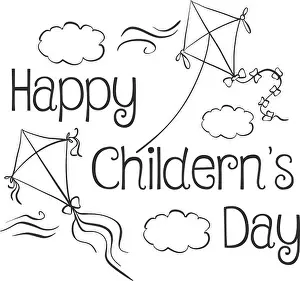 Hand Draw Prints: Style design children day doodle
