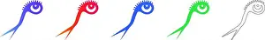 Gaze Prints: Stylized Colorful Eye Shaped Organism Icons vol 3746