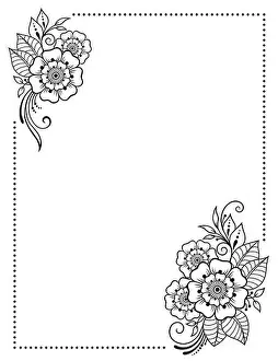 Groovy Prints: Stylized with henna tattoos decorative pattern for decorating covers for book