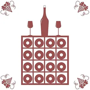 Grapevine Prints: Stylized icon of a colored wine rack