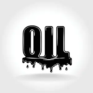 Petroleum Prints: Stylized inscription symbolizing oil and petroleum products