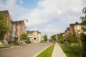 Blue Skies Prints: Suburban Neighborhood;Toronto Ontario Canada